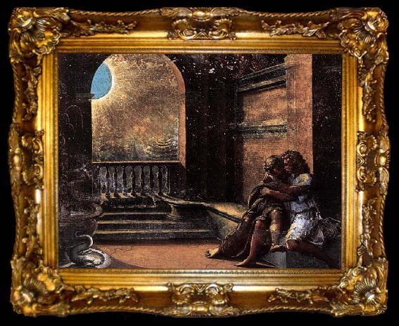 framed  RAFFAELLO Sanzio Isaac and Rebecca Spied upon by Abimelech, ta009-2